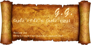 Gyárfás Györgyi névjegykártya